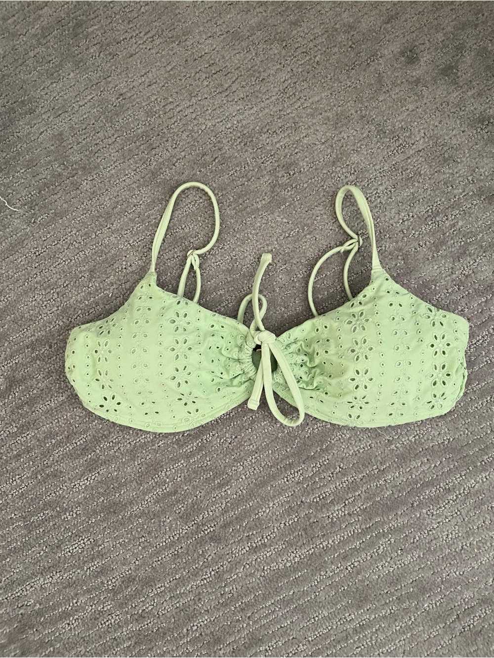 Hollister Light Lime Eyelet Tie-Front Camisole